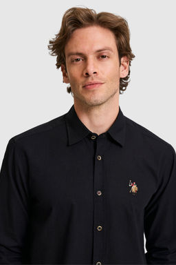 Erkek Keten Kar___ml_ Siyah Uzun Kollu Basic G_mlek - U.s. polo assn фото 2