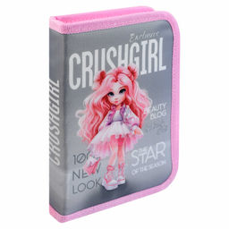 Пенал школьный Феникс+, арт.68899/ 24 КРАСОТКА (без наполнения, 13.3x20x3.5 см, полиэстер, молния, с