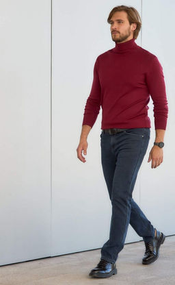 Водолазка мужская F121-01-868 бордовая - Fine joyce фото 9