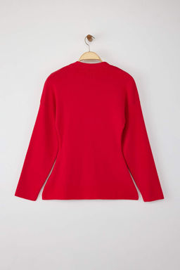 Kahverengi V Yaka Merserize Gorunumlu Premium Iplik/Ozel Iplik Triko H?rka TWOAW26HI00079 - Trendyolmilla фото 6