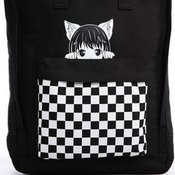 Рюкзак текстильный мамс Anime girl, 38х27х13 см, цвет черный - Nazamok фото 5