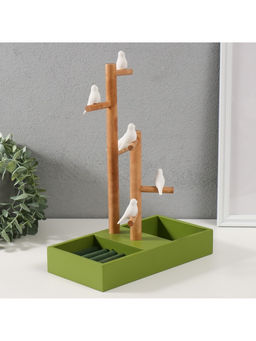 Подставка для украшений «Птички на дереве», зелёный, 24×12×32 см