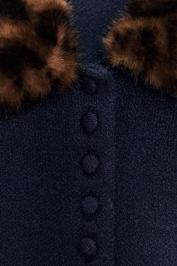 ANIMAL PRINT COLLAR KNIT CARDIGAN - Zara фото 9