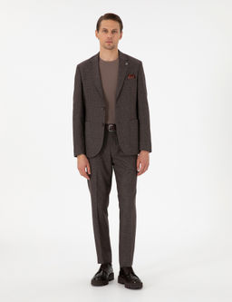 Kahverengi Slim Fit Tak_m Elbise