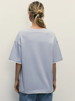 Футболка оверсайз с контрастными окантовками / Zarina  фото 5