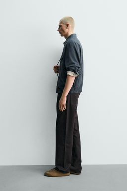 SOBRECAMISA FLUIDA REGULAR FIT / Marino oscuro