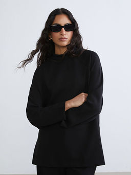 Dik Yaka Oversize Kad?n Sweatshirt Tunik