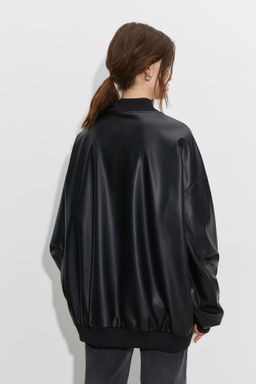 Бомбер из гладкой экокожи - Mollis фото 8
