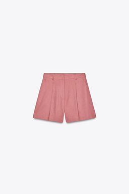 HIGH-WAIST LINEN BLEND BERMUDA SHORTS - Zara фото 10