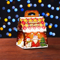 Цена за 10 шт. Подарочная коробка Пряничный 12 х 12 х 16,8 см