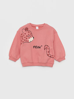 Bisiklet Yaka Uzun Kollu K?z Bebek Sweatshirt ve Pantolon 2li Tak?m - Waikiki фото 2