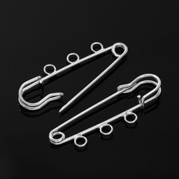 Цена за 2 шт. Булавка для подвесок PO-050, №02, (набор 2 шт.) 50×5 мм, цвет серебра