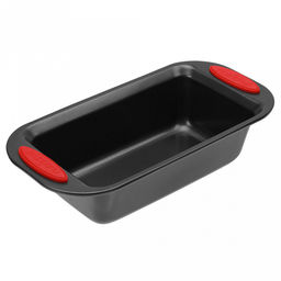 Форма для выпечки с антипригарным покрытием 30,8х15,5см "Дебют", h7,7см, с силиконовыми накладками, цвет - графит (Китай)