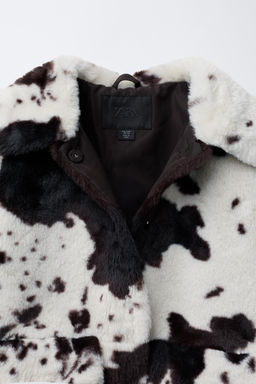 FAUX FUR COW PRINT JACKET - Zara фото 5