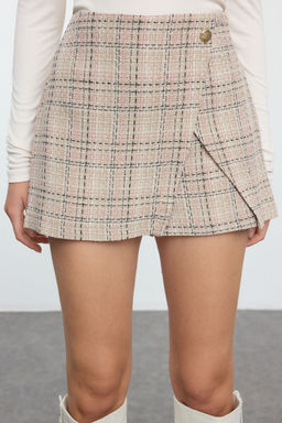 TRENDYOLMILLA Pembe Yuksek Bel Tuvit Dokuma Sort Etek TWOAW23SR00029 фото 3