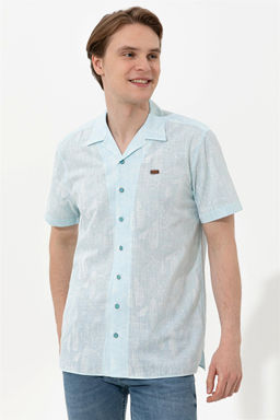 Мужская бирюзовая рубашка с коротким рукавом - U.s. polo assn фото 7