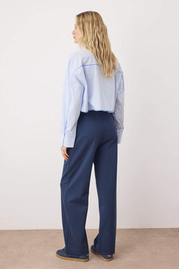 Lacivert More Sustainable Normal Bel Wide Leg Esnek Orme Pantolon TWOAW26PL00103 - Trendyolmilla фото 4