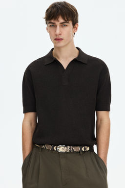 Polo en punto trenzado Regular Fit - H&m фото 4