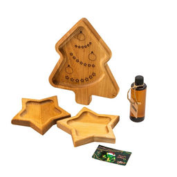 Подарочный набор деревянной посуды Adelica Волшебство, менажницы: ёлка 24?18.5?1.8 см, звезда 15?15?1.8 см, масло 100 мл, в подарочной коробке