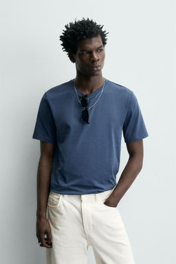 CAMISETA SLIM FIT B?SICA / Azul - Zara фото 2