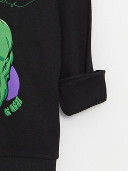 Bisiklet Yaka Hulk Bask?l? Uzun Kollu Erkek ?ocuk Ti??rt - Waikiki фото 2