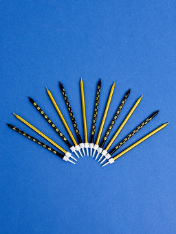 Свечи для торта Дискотека, 12 шт., золотой и черный