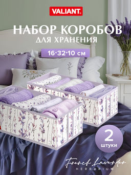 Набор органайзеров для белья, 2 шт., без крышки, 32*16*10 см Valiant