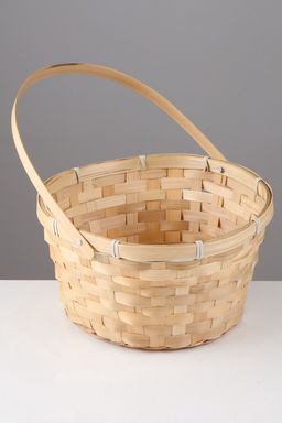 Корзина плетёная, 26×26×12 см, ручка h=18 см, бамбук, натуральный цвет