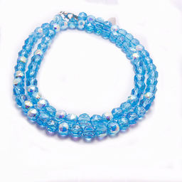 Бусы хрусталь, алмазная огранка Небесно голубые 6мм