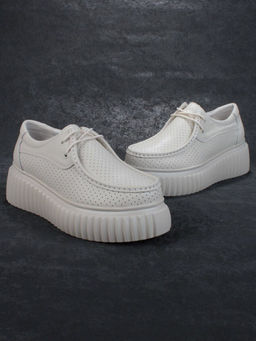 03-PDA169-2 BEIGE Полуботинки женские (натуральная кожа)