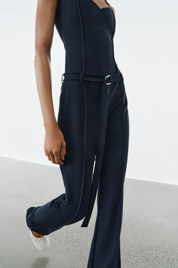 PANTAL?N CINTUR?N CREPE / Marino - Zara фото 4