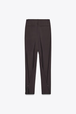 PLEATED TROUSERS WITH BUTTON HEM - Zara фото 17