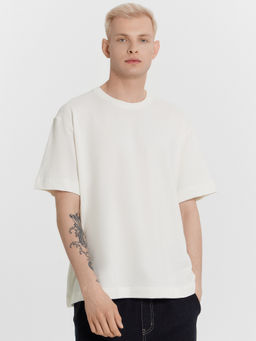 Футболка мужская кремовая оверсайз