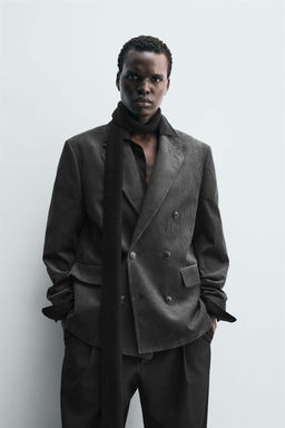DOUBLE-BREASTED CORDUROY BLAZER - Zara фото 2