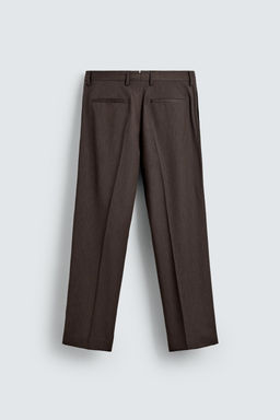 PANTAL?N REGULAR FIT TRAJE ESPIGA / Marr?n