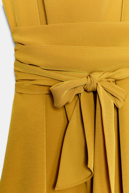 VESTIDO CORTO LAZADA HOMBRERAS / Mostaza - Zara фото 6