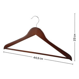 VAL BR16601S6 Набор вешалок дерев, 6 шт., прямых, с переклад., 44.5*23*1.2 см, кор.цвет, шт