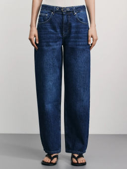 Джинсы barrel с поясом-шнурком / Zarina  фото 2