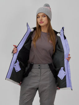 Горнолыжная куртка женская зимняя фиолетового цвета 7077F - Chunmai фото 6