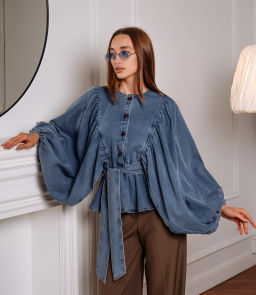 Джинсовая блуза #КТ303 (5), голубой