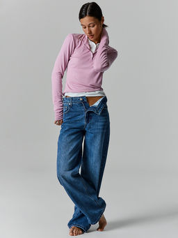 Джинсы Wide leg fit женские синие - Mark formelle фото 2