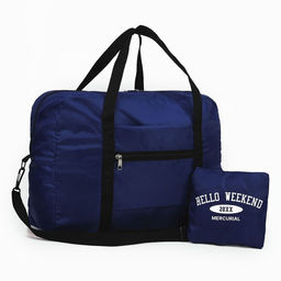 Сумка дорожная на молнии, складная в косметичку, цвет синий - Nazamok фото 3