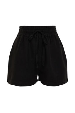 Haki %100 Keten Beli Lastikli Yuksek Bel Sort TWOSS26SR00019 - Trendyolmilla фото 15