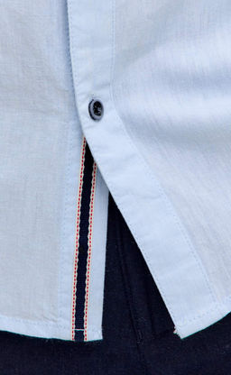 Рубашка к/р лен F611-0485 l.blue - Fine joyce фото 5