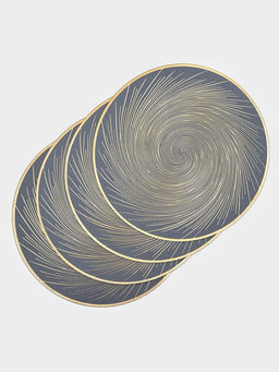 Салфетки сервировочные «Доляна. Вихрь», 4 шт., d=38 см, золотые