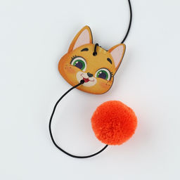 Дразнилка с деревянной подвеской Мордочка, 4 см - Пушистое счастье фото 4