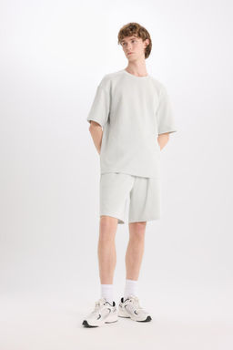 %100 Pamuk Boxy Fit Bisiklet Yaka K_sa Kollu Ti__rt - Defacto фото 2