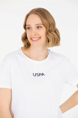 Женская белая футболка с круглым вырезом Неожиданная скидка в корзине - U.s. polo assn фото 2
