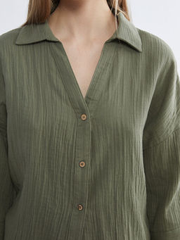 Dokulu Oversize Kad?n G?mlek