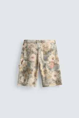 BERMUDA RELAXED FIT ESTAMPADO FLORAL LAVADO / Multicolor